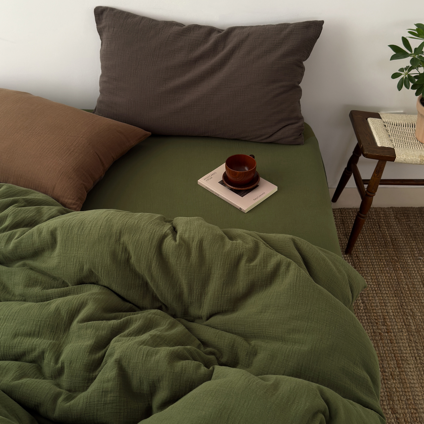 Conjunto de lençóis 4 peças em gaze de algodão para bebé_voghion.com