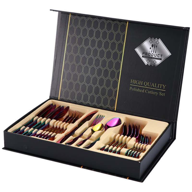 Caja de regalo transfronteriza 1010 vajilla de comida occidental Cuchillo, tenedor, cuchara, tenedor, vajilla de acero inoxidable, bistec, tenedor, tenedor, tenedor, cuchillo