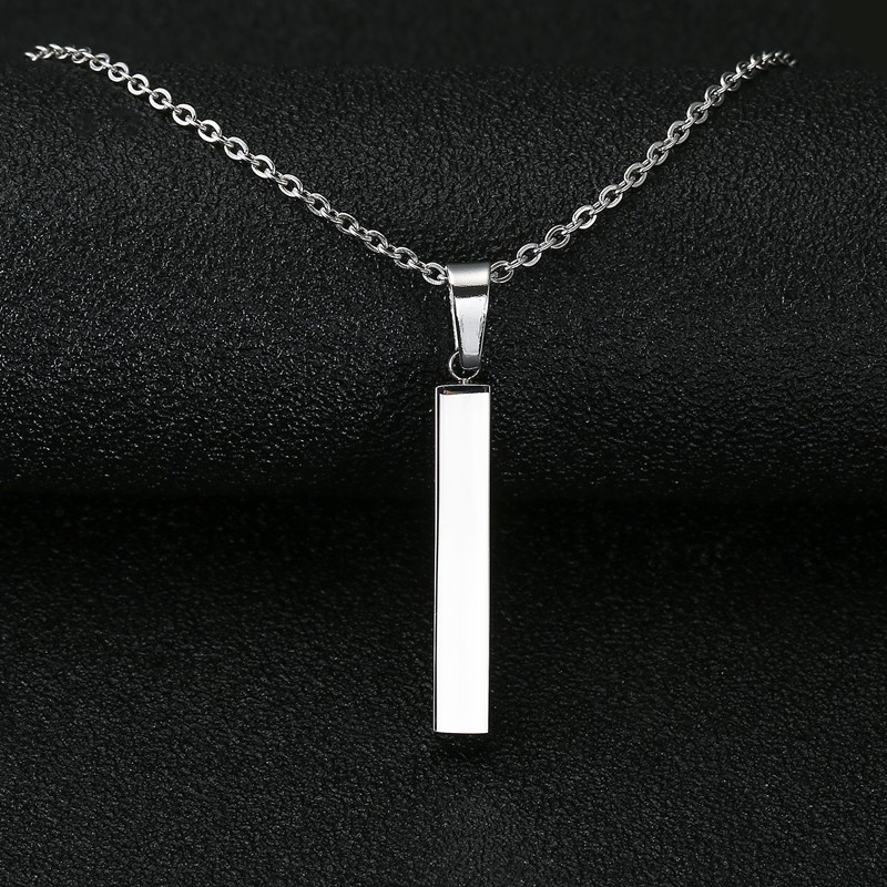 Fashion Square Titanium Steel Plating Pendant Necklace Colorza_colorza_5