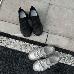 杨幂同款厚底玛丽珍鞋女2025新款蝴蝶结设计休闲运动鞋增高老爹鞋