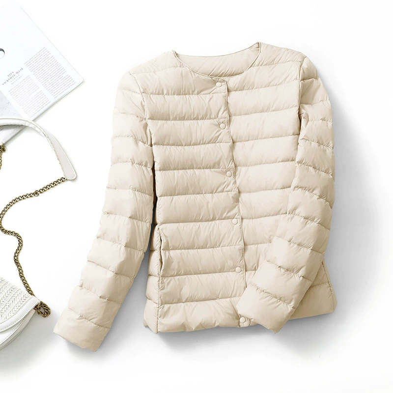 Основной толчок 90 бархатный легкий пуховик женский зимний круглый воротник модная корейская куртка штурмовая пуховик