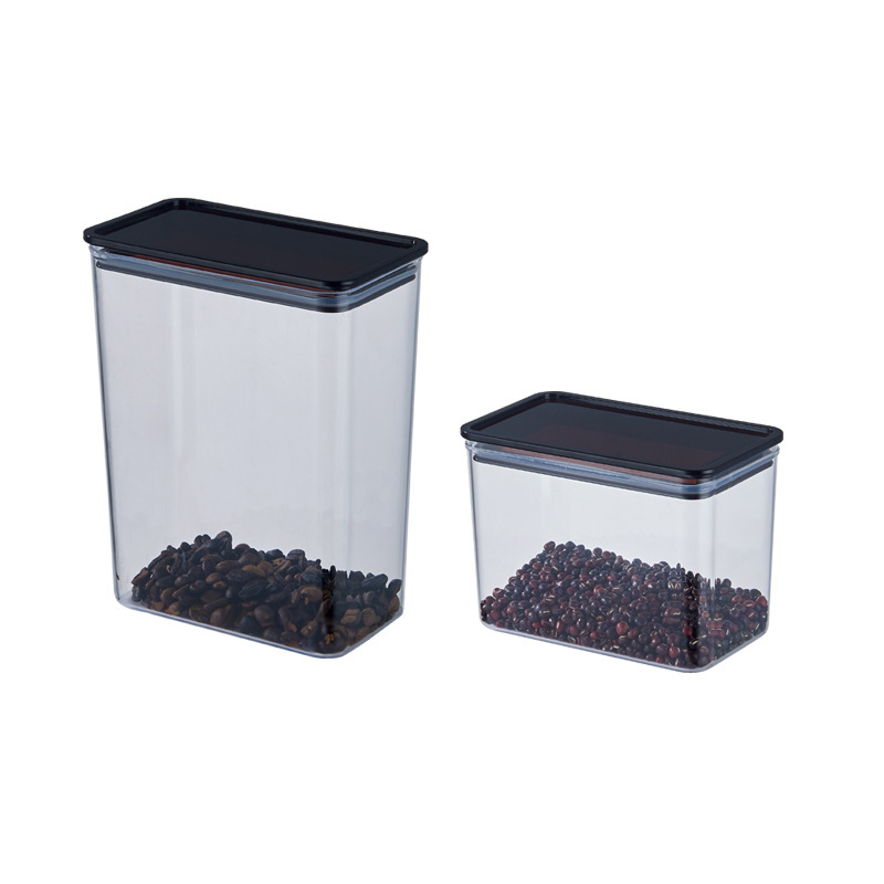 Pc果粉箱プラスチック透明角型厨房商用五穀雑穀コーヒー粉密封貯蔵タンク|undefined