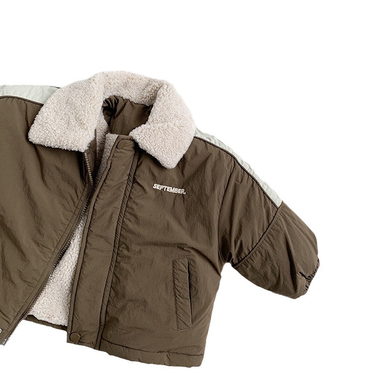 2025 invierno nuevo estilo Harajuku viento chaqueta acolchada de algodón para niños hombres y mujeres versión coreana Mori más chaqueta gruesa cálida de terciopelo chaqueta acolchada para niños pequeños