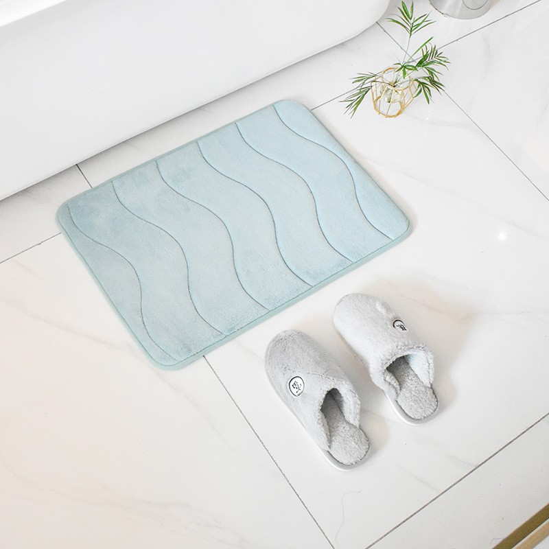 크로스보더 메모리폼 두꺼운 도어매트 입구용 엠보싱 바닥매트 욕실용 흡수성 미끄럼 방지 카펫 주방매트 가정용