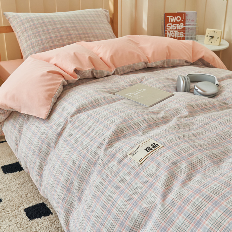 Ropa de cama de tres piezas para dormitorio de estudiantes universitarios de algodón puro 90x190 literas individuales para la apertura de la escuela secundaria
