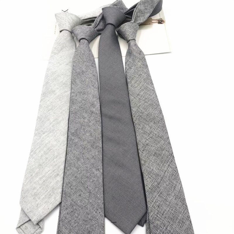 Narrow Tie Men Retro Solid Colour College Style Slim Necktie_voghion.com