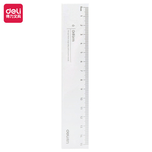 Deli transparent ruler wholesale 15cm ruler primary school student function ruler with wavy line ruler multi-functional stationery