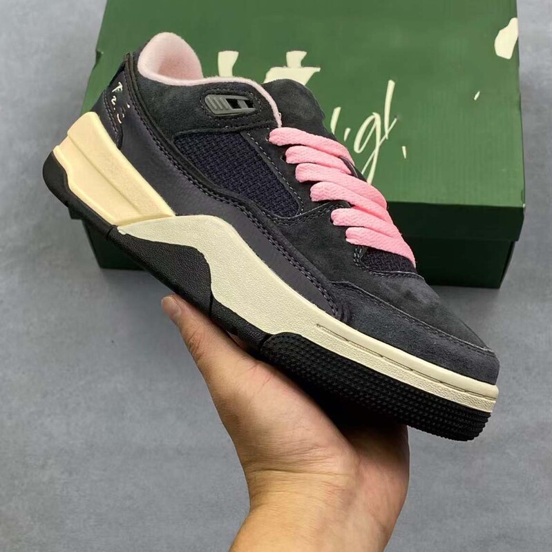 High-End Version of Aj Basketball Shoes Flight Court Black and Pink Year of the Horse Limited Edition Retro Sneakers for Men and Women Casual Shoes
