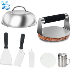 アマゾンステンレスバーベキューツールセット料理シャベル焼きシャベル蓋調理ハンバーガーBBQ調理器具セット