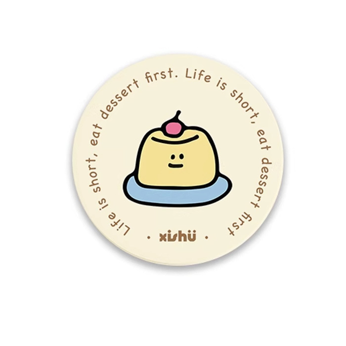 Posavasos de café de oficina de dibujos animados, posavasos de escritorio, posavasos de agua redondos, almohadillas absorbentes de agua de barro de diatomeas, encimera de secado rápido