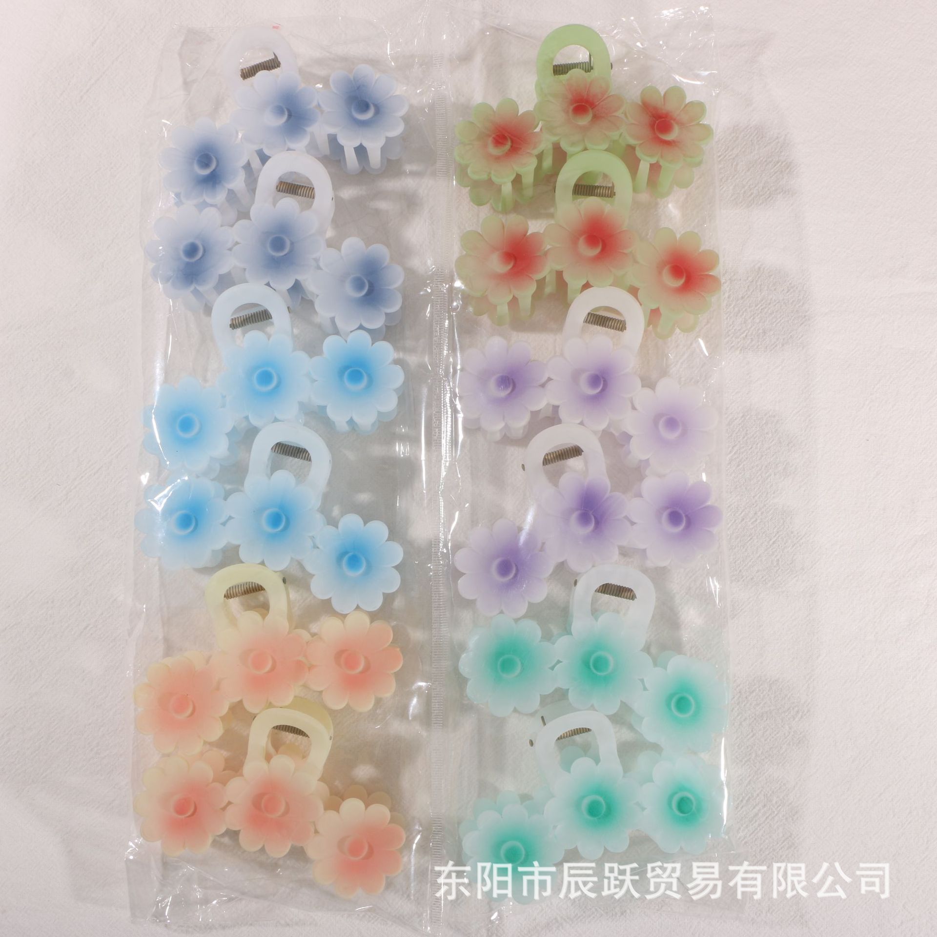 Nuevo color frangipani acrílico pinza para el cabello flor pinza de agarre de alta calidad elegante accesorio para el cabello de mujer pinza de tiburón de agarre lateral