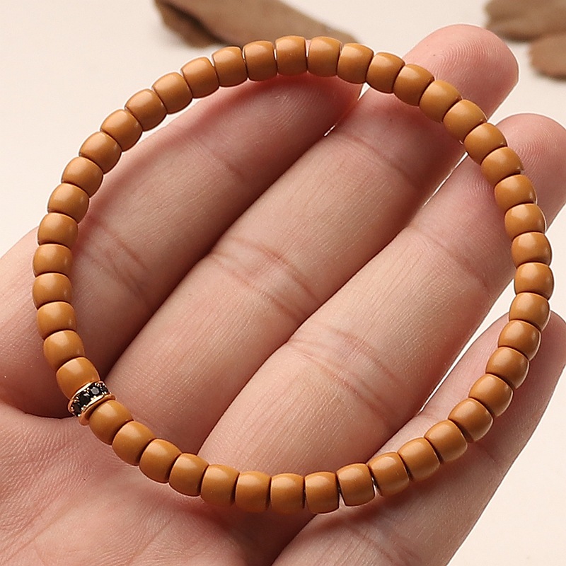 Authentic Olive Stone Buddhist Bead Bracelet For Men And Women_voghion.com