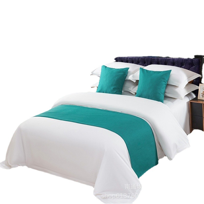 Aibuer Hotel Bed Runner Modern Simple Solid Color Bed Flag for Guesthouses, Light Luxury High-End Feel, Wholesale