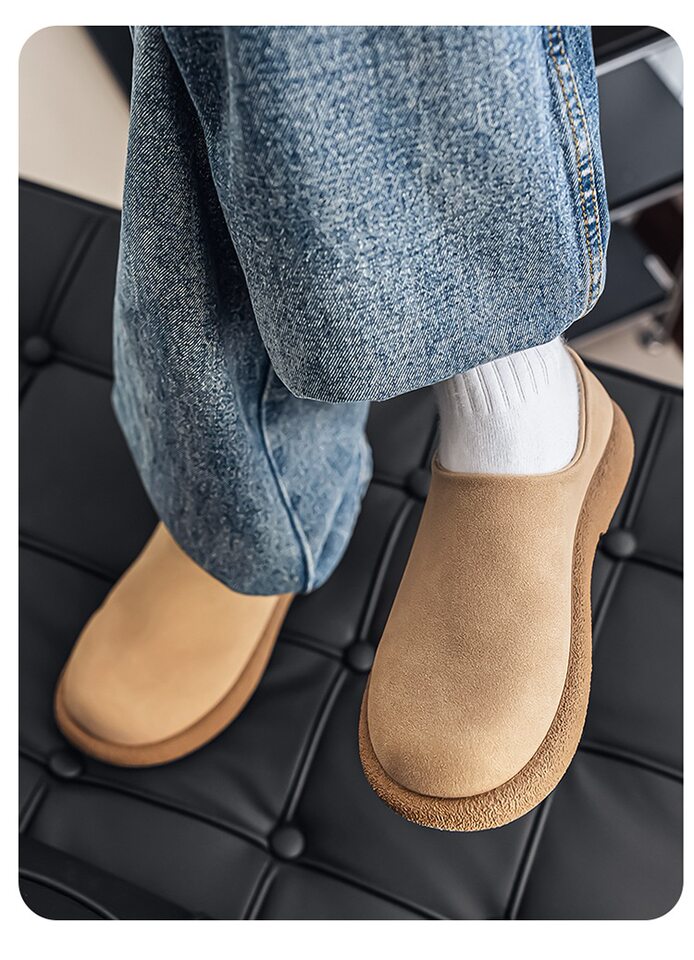Dép sandal nam bít mũi da PU đế dày chống trượt kiểu lười xỏ chân — Màu nâu, màu be, màu đen chi tiết 14