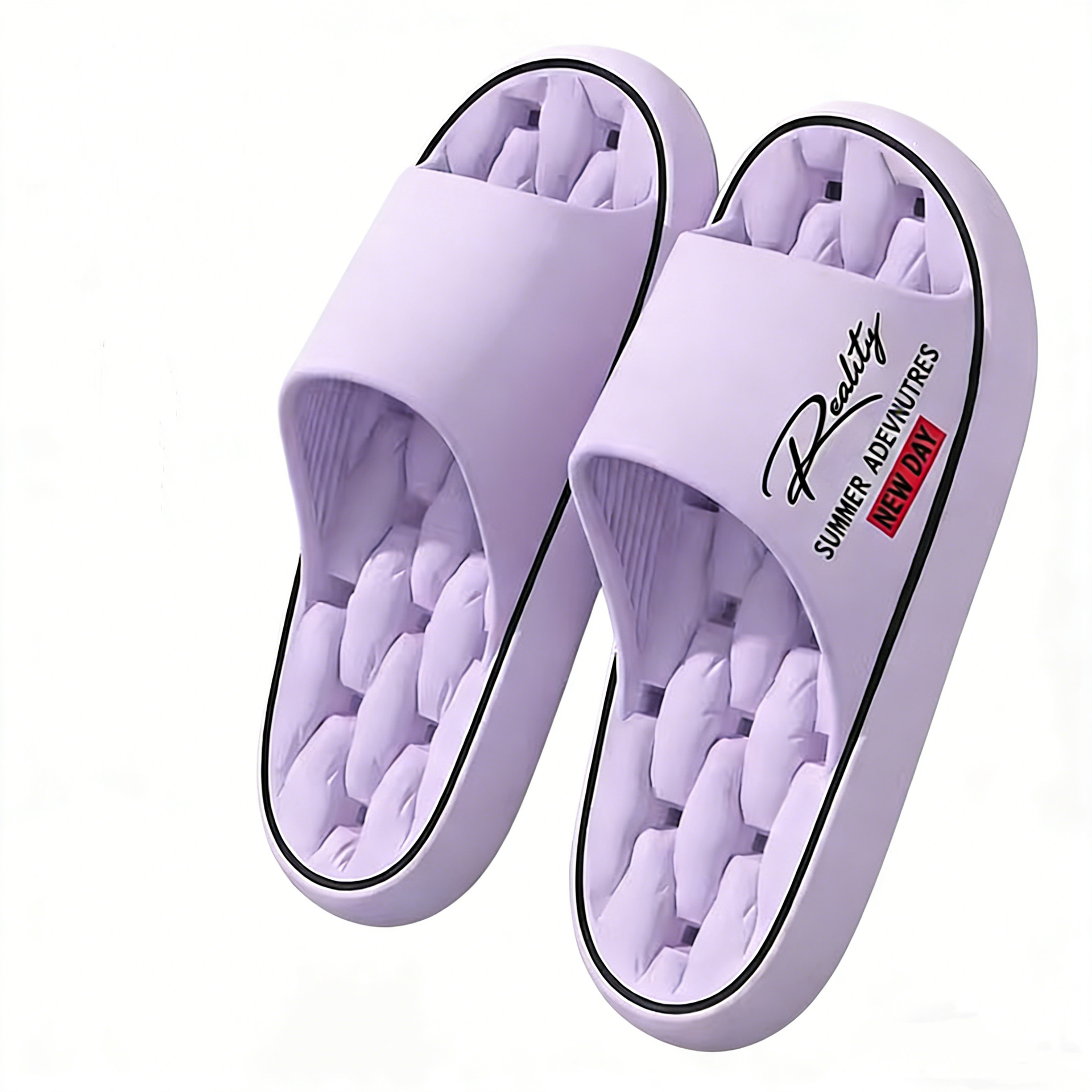 Cross-border nuevo 2026 sensación alta zapatillas de hombre de verano baño en el hogar antideslizante suela gruesa para usar zapatillas para mujeres image 5