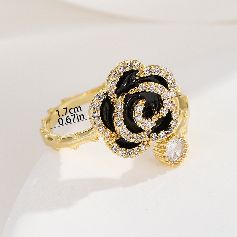 20g Weight Zircon Inlay Material Open Rings Classification 1 Piece Quantity Holiday, Banquet Occasion Copper Material Heart Shape, Crown, Flower Pattern Unisex Gender Inlay Design Lady Style Wholesale Jewelry Lady Heart Shape Crown Flower Copper Zircon Inlay Open Rings 18