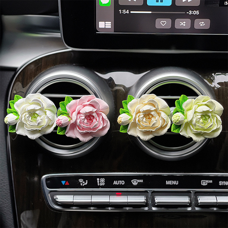 ジャスミンの車のアロマカーエアコンの吹き出し口の装飾拡香石の香りの花の車内の装飾品の置物の女性|undefined