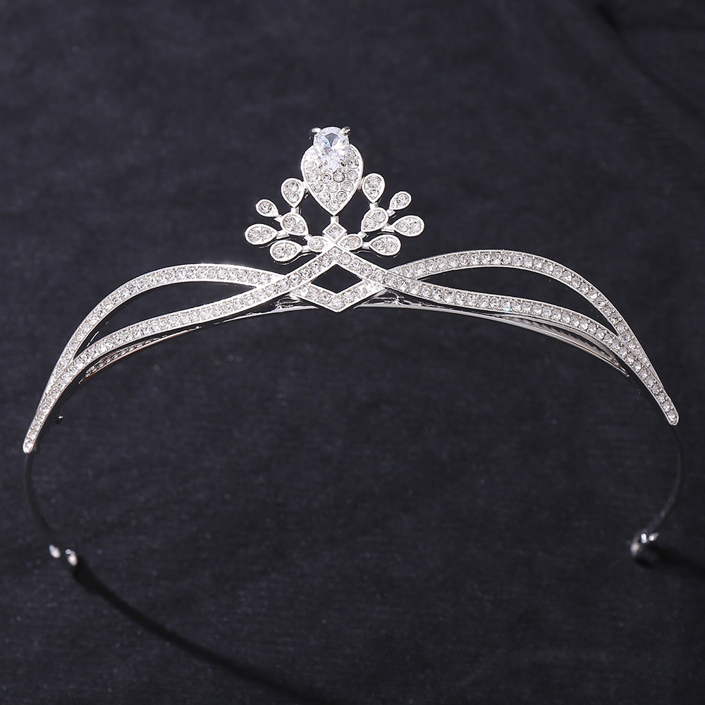 Princess Bridal Crown Alloy Inlay Rhinestones Zircon Crown display picture 1