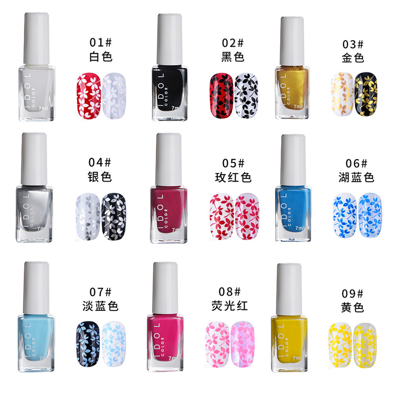 Amazon Manicure Painting Printing Special Nail Polish Set Wholesale No-Bake Steel Plate Nail Art Printing Oil Transfer Glue