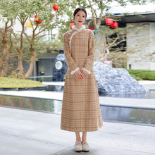 加毛加绒加厚酒店迎宾秋冬团体制服茶禅茶舞中国风女装加工