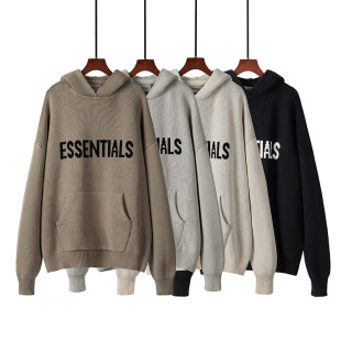 Factory ESS double-thread knitted high street letter hooded sweater FOG top trendy ENTIALS