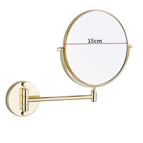 Space aluminum bathroom mirror telescopic mirror bathroom cosmetic mirror folding beauty mirror wall hanging double-sided 1:3 mirror bathroom
