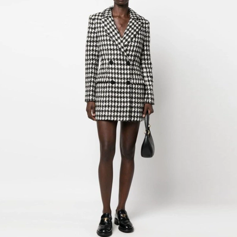 Высокое чувство платье платье женский 2025 новый европейский и американский леди вечеринка с длинными рукавами без спинки