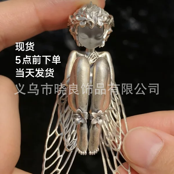Cross-Border Amazon Creative, Unique, Fun, Cute, and Practical New Silent Angel Pendant Angel Pendant