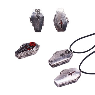 Europe and the United States cross-border dark Goth lovers jewelry wholesale cross ancient silver official ring necklace