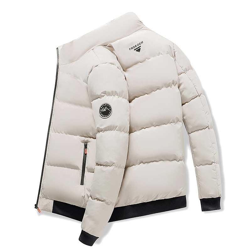 Men's Winter Padded Jacket With Stand Collar, Lightweight Quilted Coat For Casual & Business, Slim Fit, Multiple Colors & Sizes_voghion.com