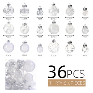 Cross-Border Christmas Ball Gift Box Christmas Tree Decoration Pendant Transparent Christmas Ball Set Festive Atmosphere Decoration Pendant