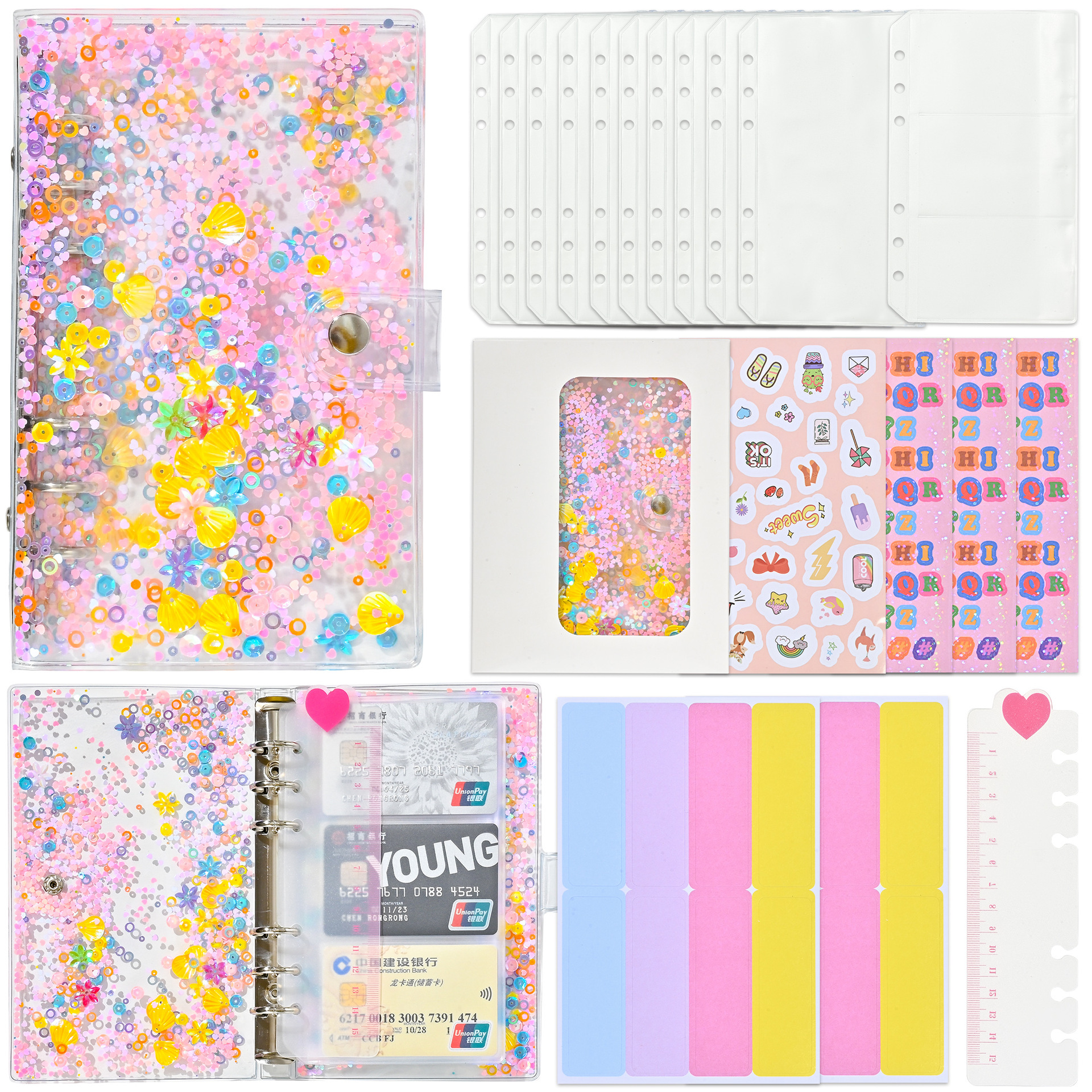 A6 Macaron Leder Notebook Lose-blattbinder Nachfüllbar Mit 12 Loseblatt-reiß Verschluss Taschen display picture 2