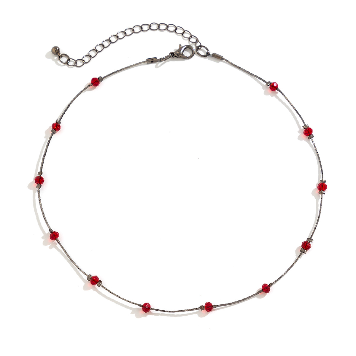 Bijoux transfrontaliers européens et américains, collier ras du cou à franges en forme de goutte de sang gothique rétro, collier en métal couleur sang simulé en forme de goutte de sang_voghion.com