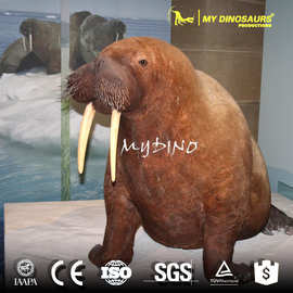 电动大型仿真海洋生物海象 博物馆标本模型影视道具室内装饰
