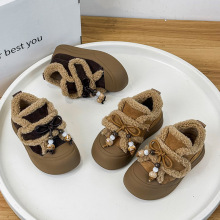 2025年冬季新款童鞋男童洋气复古棉鞋韩版羊羔毛女童加厚潮款棉鞋