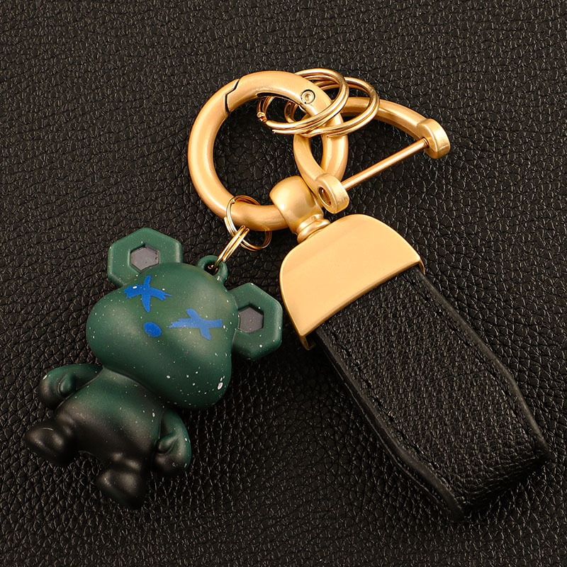 Llavero de coche transfronterizo osito INS macaron color violento llavero colgante bolso colgante llave