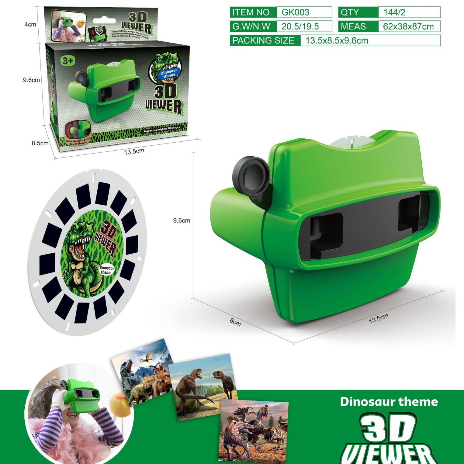 New Cross-Border 3D Animal Viewing Machine with Stereo Turntable for Viewing Pictures and Viewing Scenery, Educational Science and Education Dv Projector Toy