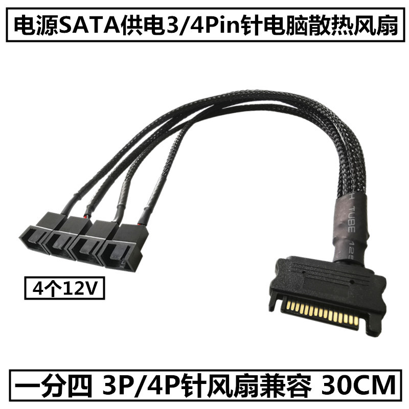 SATA - 소형 4Pin 1/4 나일론 메쉬 세트