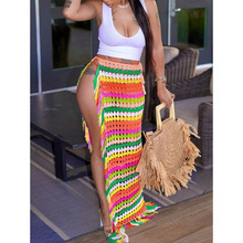 Y 34080 Crochet Fringe Beach Skirt �ֹ���֯����ɳ̲ȹ
