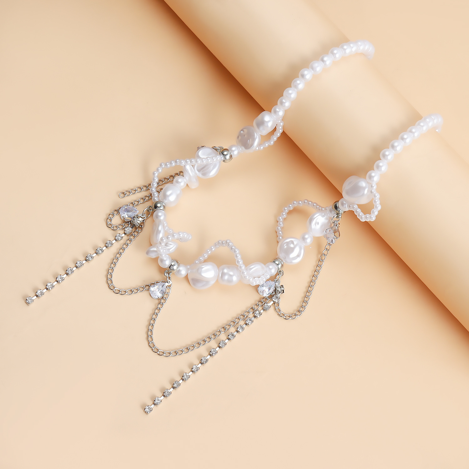 Collana girocollo perle irregolari stile sweet cool design_voghion.com
