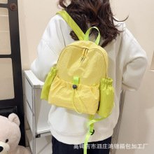 简约休闲双肩包女2025新款韩系百搭学生书包时尚户外运动背包