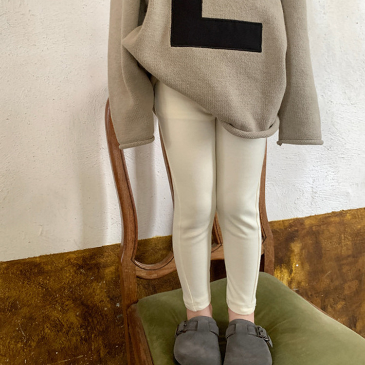 Polainas casuales de alta elasticidad de estilo coreano para niñas Otoño e Invierno pantalones de lápiz slim fit para niños ropa interior engrosada para bebés
