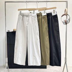 日本製シングルシリーズ~夏の新作レディースウエストゴム、スリム、カジュアル、通気性、多用途、快適、薄い鎌パンツ
