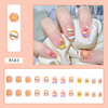 Translucent nail stickers, fake nails for manicure, 24 pieces, ready-made product, wholesale, Chanel style