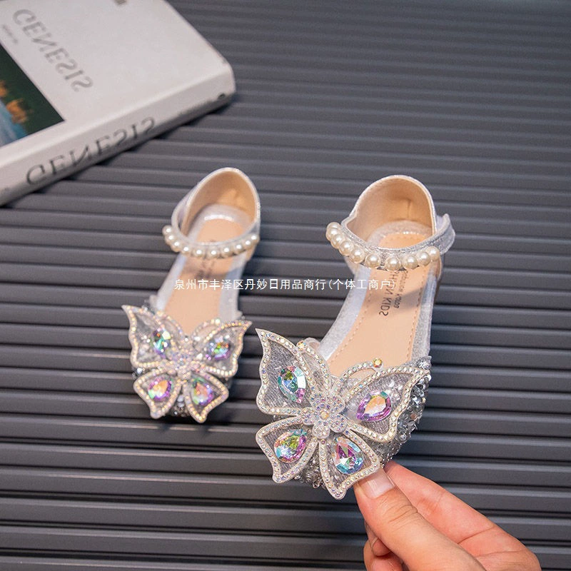 Сандалии для девочек Baotou, новые летние детские туфли принцессы на мягкой подошве со стразами, модная танцевальная обувь для маленьких девочек