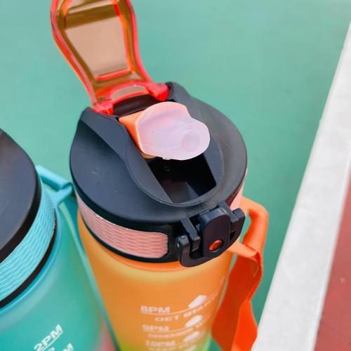 Amazon 1L Large Capacity Gradient Color Sports Water Cup Straw Cup Cross-border 1000ml Sandpaper Cup Student Outdoor