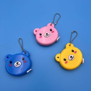 Cartoon Bear Tape Measure Keychain Pendant Soft Leather Tape Measure Automatic Retractable Clothing Tape Measure Portable Small Tape Measure