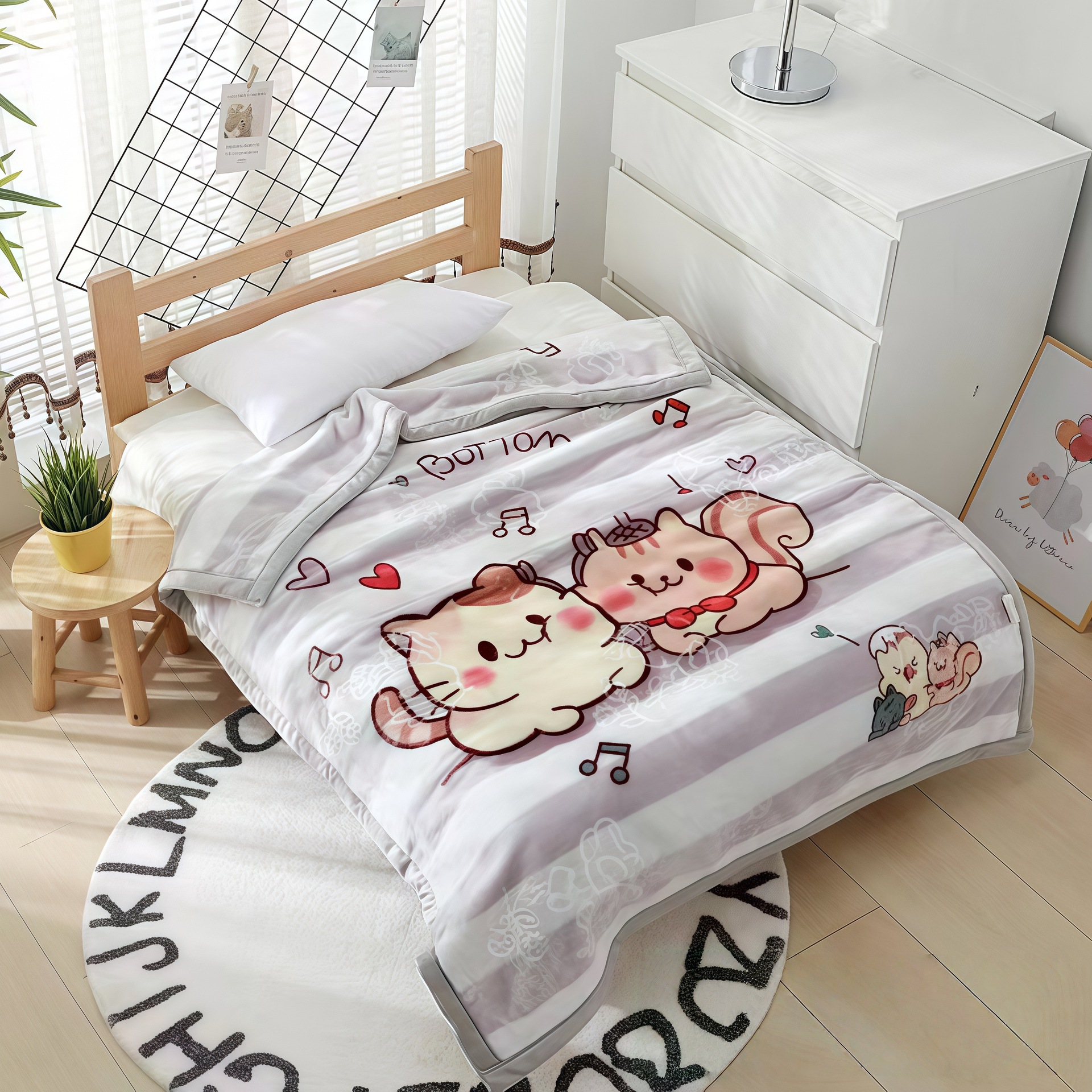 Music cat-grey (110*130) about 0.8kg