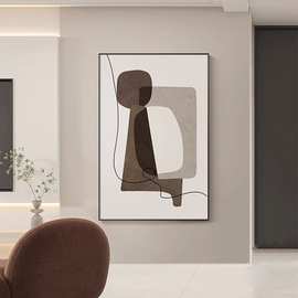 现代简约客厅装饰画抽象巨幅大尺寸落地画侘寂风竖版艺术高档挂画