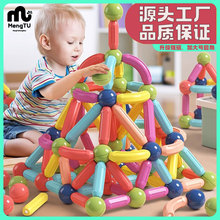 厂家批发儿童益智早教玩具百变磁力棒片强磁大颗粒积木宝宝跨境供